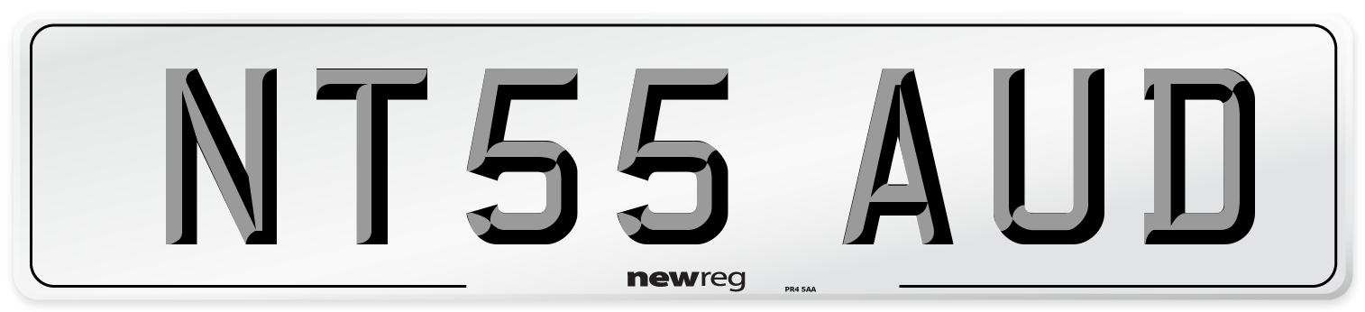 NT55 AUD Number Plate from New Reg